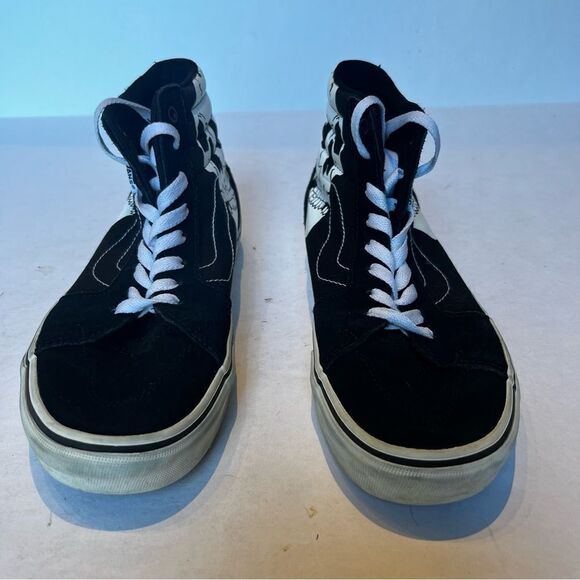 Vans Men's Off the Wall High Top Sneakers Black/White Size 7 Skull Look new! - Picture 2 of 8